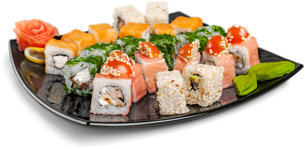 Maki-Sushi on Black Plate