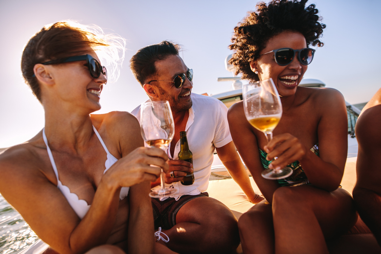 Group of Friends Having a Boat Party